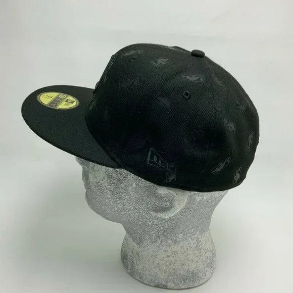 Men's New Era Cap Black Golden State Warriors 59FIFTY NBA All Over NWT - Picture 4 of 5